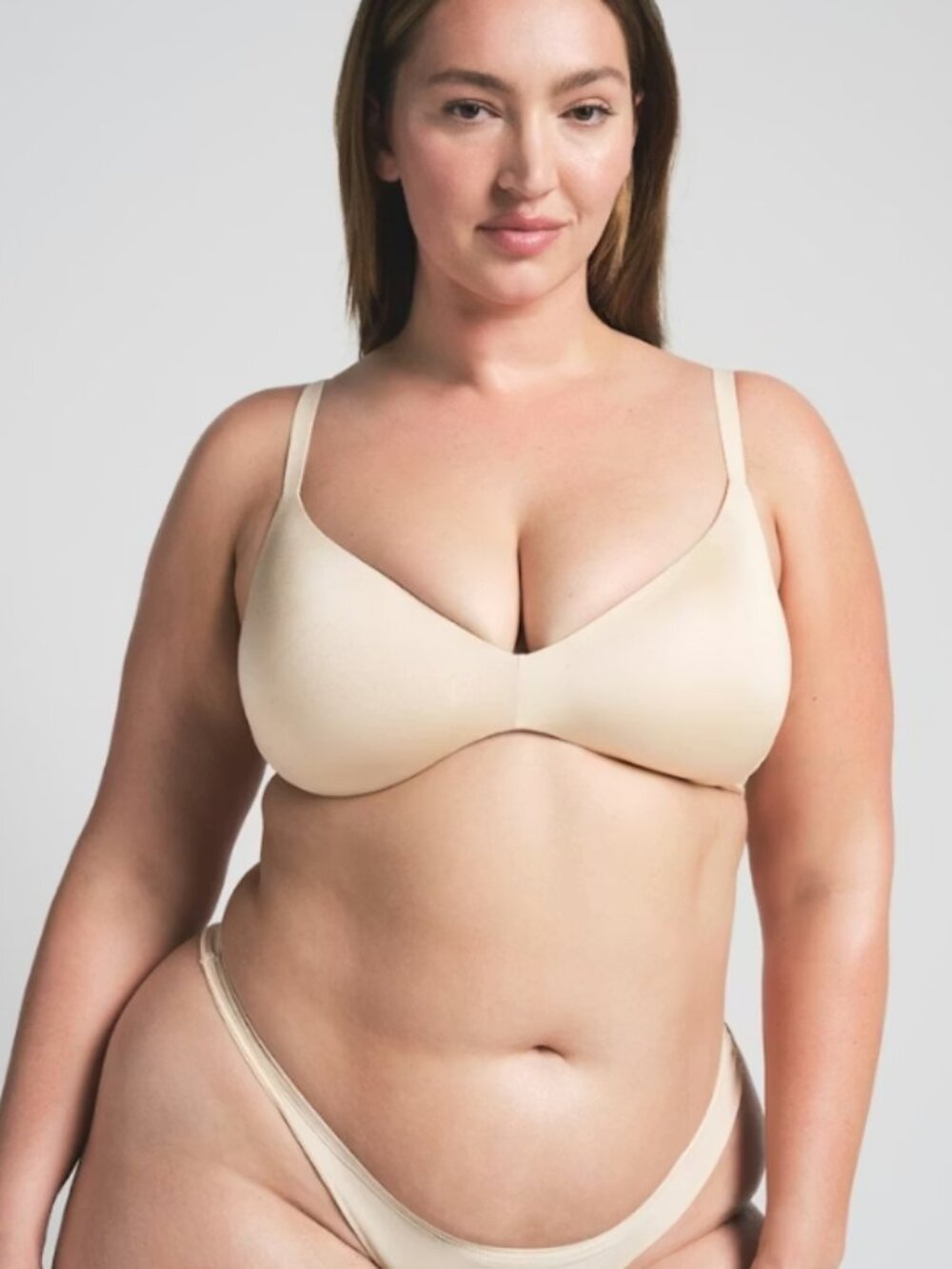 NEW SKIMS Wireless Form Push-Up Plunge Bra Clay 32DDD 32F NWT